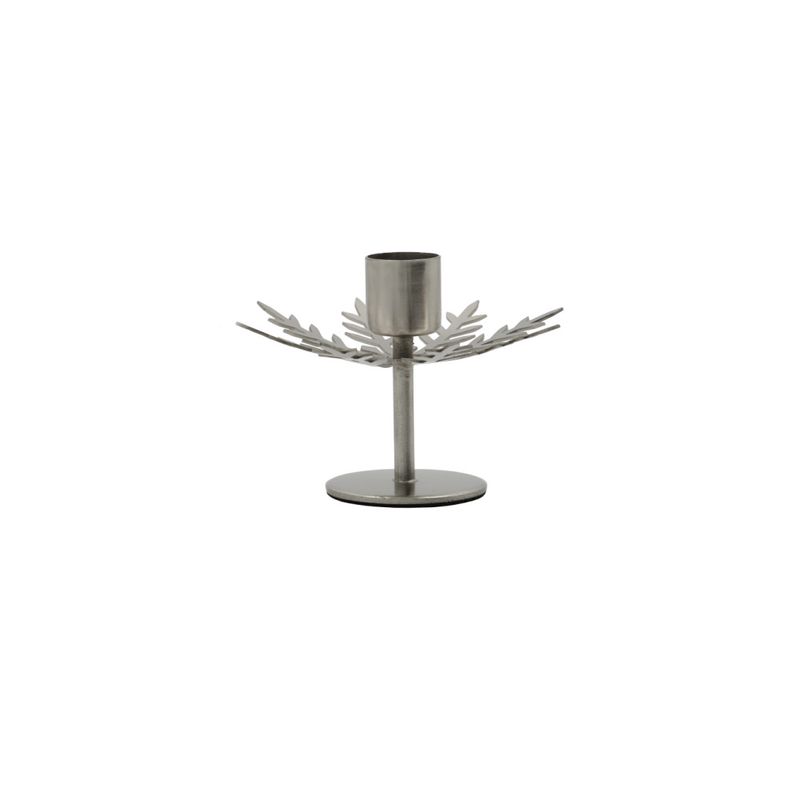 Snowflake lysestake silver finish