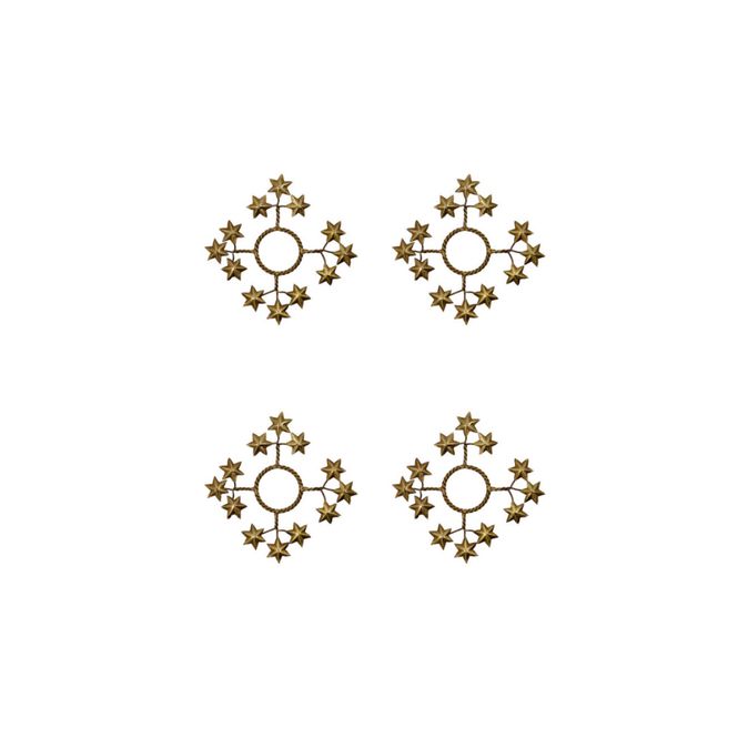 Hovedbilde Candle ring 4pk star golden